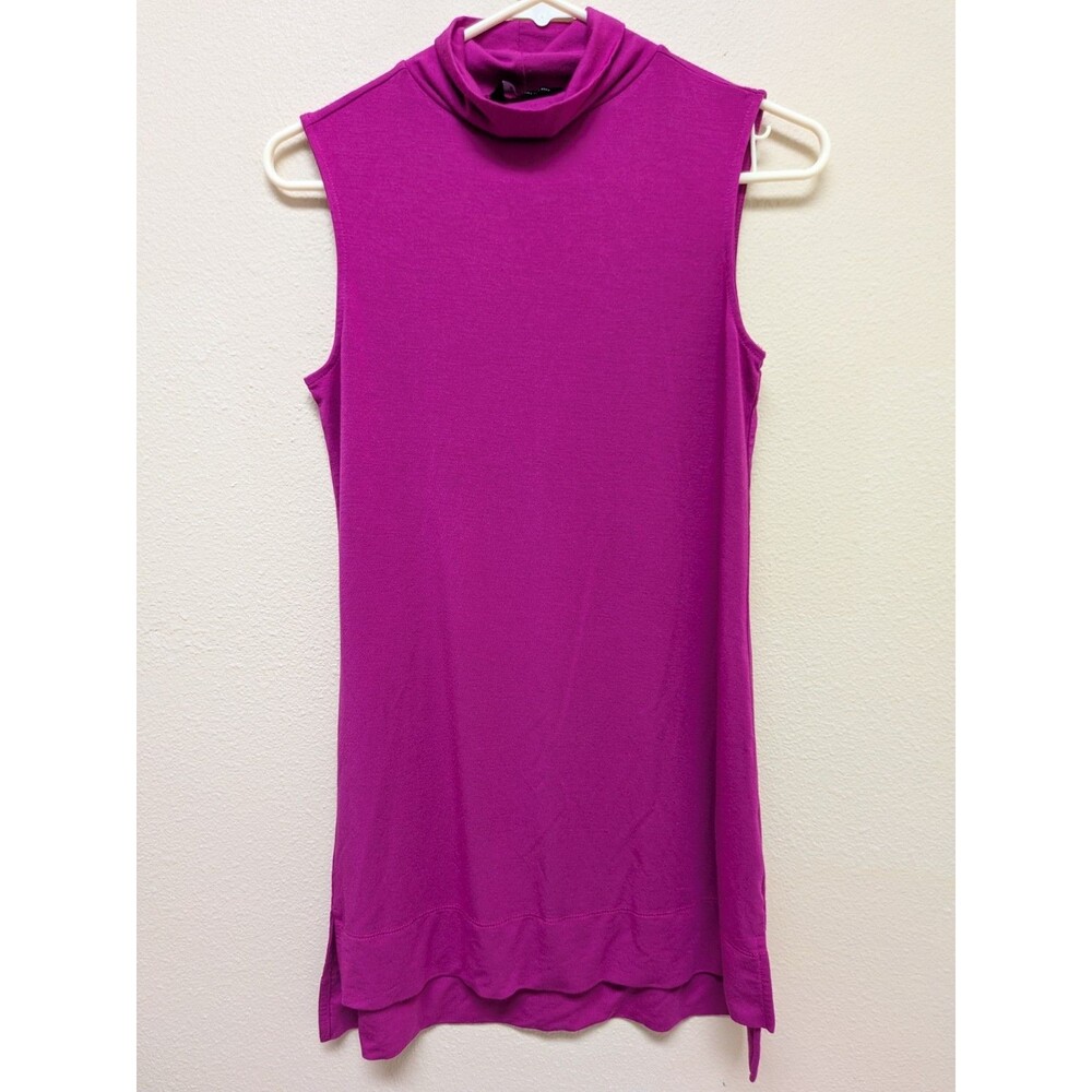 H by Halston Hi Lo Tunic Dress Womens XXS Magenta Pink Maxi A286205
